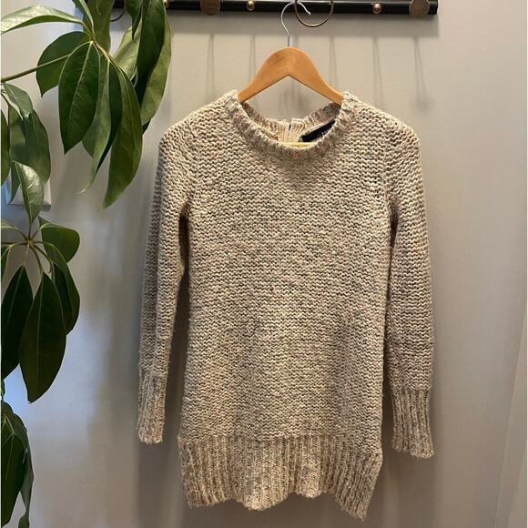 Anthropologie Kaisley Small Sweater | Back Zipper, Pink Beige Knit Pullover, EUC - Picture 3 of 13